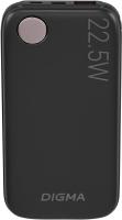 Мобильный аккумулятор Digma DGPF10B 10000mAh QC3.0/PD3.0 22.5W 3A USB-A/USB-C черный (DGPF10B22PBK)