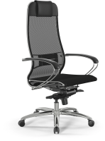 Кресло Метта Samurai S-1 черный сиденье черный сетка с подголов. крестов. металл хром