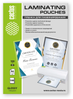 Пленка для ламинирования Cactus 100мкм A6 (100шт) глянцевая 111x154мм CS-LPGА6100100