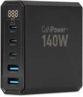 Настольное зар./устр. Digma Pro DPW10A 140W 5A (PD+QC) 3хUSB-C/2xUSB-A универсальное черный (DPW1A4G024BK)