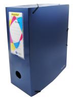 Папка архивная на резинке Silwerhof Perlen 311916-74 полипропилен 1мм корешок 120мм A4 синий металлик