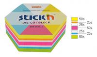 Блок самоклеящийся бумажный Stick`n 21827 61x70мм 250лист. неон ассорти "гексагон"