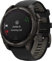 Смарт-часы Garmin Fenix 8 Solar Sapphire 47мм 1.3" корп.серый рем.черный (010-02906-11)