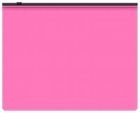 Папка на молнии ZIP Бюрократ Double Neon DNEBPM4APINKBL A4+ полипропилен 0.15мм розовый цвет молнии черный