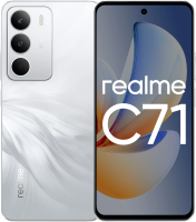 Смартфон Realme RMX5303 C71 128Gb 8Gb белый моноблок 3G 4G 2Sim 6.67" 720x1604 Android 15 50Mpix 802.11 a/b/g/n/ac NFC GPS GSM900/1800 GSM1900 Protect FM microSD max2048Gb