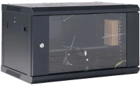 Шкаф коммутационный Rexant (04-0954-112) настенный 9U 400x542мм пер.дв.стекл черный 230град. металл