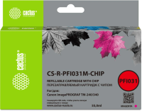 Картридж перезаправляемый струйный Cactus CS-R-PFI031M-CHIP пурпурный (55мл) для Canon imagePrograf TM-240/340 с чипом