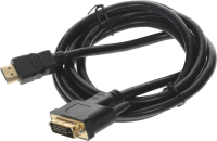 Кабель аудио-видео Buro HDMI (m)/DVI-D (Dual Link) (m) 1.8м. позолоч.конт. черный (BHP RET HDMI_DVI18)