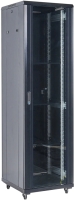 Шкаф коммутационный Rexant (04-1866-212) напольный 18U 600x600мм пер.дв.стекл 2 бок.пан. металл направл.под винты 800кг черный 46кг 230град. 987мм IP20 сталь