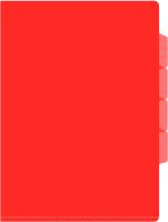 Папка-уголок Бюрократ -E356RED 3 уровн. A4 пластик 0.15мм красный