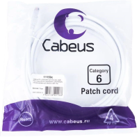 Патч-корд Cabeus PC-UTP-RJ45-CAT.6-3M-WH-LSZH U/UTP RJ-45 вил.-вилка RJ-45 кат.6 3м белый LSZH