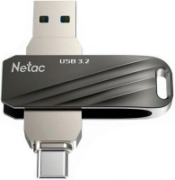 Флеш Диск Netac 128GB US1 NT03US11C-128G-32BK USB3.2 черный/серебристый