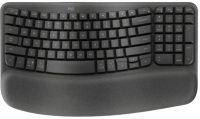 Клавиатура Logitech Wave Keys графитовый USB беспроводная BT/Radio slim Ergo LED (подставка для запястий) (920-012319)