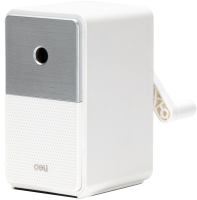 Точилка для карандашей механическая Deli 71160White 1 отверстие пластик белый