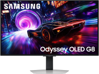 Монитор Samsung 32" Odyssey OLED G8 S32FG810SIXCI серебристый QD OLED LED 16:9 HDMI матовая HAS Piv 1000000:1 260cd 178гр/178гр 3840x2160 240Hz FreeSync Premium Pro DP 4K USB 8.4кг