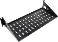 Полка стационарная ЦМО МС-20-9005 2U нагр.:15кг. 19" 200мм черный (упак.:1шт)