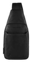 Рюкзак слинг Piquadro Black Square CA4827B3/N черный натур.кожа