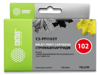 Картридж струйный Cactus CS-PFI102Y PFI-102 Y желтый (130мл) для Canon IP iPF500/iPF600/iPF700/MFP M40/iPF765/LP17/LP24 с чипом