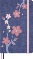 Блокнот Moleskine LIMITED EDITION SAKURA LESU08QP060 Large 130х210мм обложка текстиль 176стр. линейка синий 2025