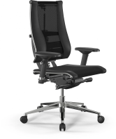 Кресло руководителя Метта Yoga 4DF B2-14D - YM93+Infinity черный сетка/ткань крестов. алюминий хром (комплект 1шт)