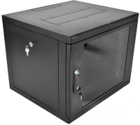 Шкаф коммутационный ЦМО (ШРН-М-9.650-9005) настенный 9U 600x650мм пер.дв.стекл 120кг черный 581мм 22.5кг 180град. 475мм IP20 металл