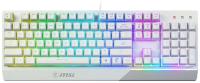 Клавиатура MSI GK30 белый USB Multimedia for gamer LED (подставка для запястий) (S11-04RU304-CLA) кабель 1.8м