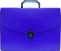 Портфель Бюрократ -BPP6BLUE 6 отдел. A4 пластик 0.7мм синий