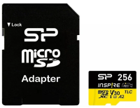 Флеш карта microSDXC 256GB Silicon Power SP256GBSTXLA2V1NSP Inspire V30 A2 + adapter