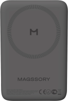 Мобильный аккумулятор Magssory PBN013m 10000mAh QC/PD 15W 3A USB-C беспров.зар. серый