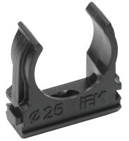 Держатель IEK CTA10D-CF25-K02-100 односторонний с защелкой 25мм полистирол черный (упак.:1шт)