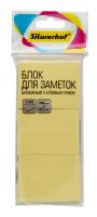 Блок самоклеящийся бумажный Silwerhof 38x51мм 100лист. 75г/м2 пастель желтый европодвес (упак.:3шт)