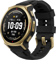 Смарт-часы Amazfit T-rex 3 Pro A2549 44мм 1.32" AMOLED корп.золотистый рем.черный разм.брасл.:140-205мм