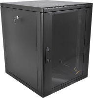 Шкаф коммутационный ЦМО (ШРН-М-12.650-9005) настенный 12U 600x650мм пер.дв.стекл 120кг черный 581мм 25.1кг 180град. 610мм IP20 металл