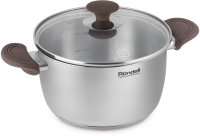 Кастрюля Rondell Coffee Bean RDS-1645 5.7л. d=24см (с крышкой) стальной