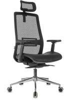 Кресло эргономичное Бюрократ MC-912-H черный сетка с подголов. крестов. металл хром