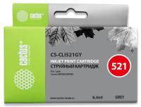 Картридж струйный Cactus CS-CLI521GY серый (8.4мл) для Canon Pixma MP980/MP990 с чипом