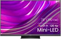Телевизор QLED Hisense 75" 75U8HQ черный 4K Ultra HD 120Hz DVB-T DVB-T2 DVB-C DVB-S DVB-S2 USB WiFi Smart TV