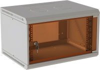 Шкаф коммутационный Suprlan ТВЛ-9U-600-450-СР (05-1093) настенный 9U 600x450мм пер.дв.стекл направл.под закл.гайки 70кг RAL 7035 385мм 19кг 500мм металл