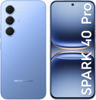 Смартфон Tecno Spark 40 Pro 256Gb 8Gb синий моноблок 3G 4G 2Sim 6.78" 1224x2720 Android 15 50Mpix 802.11 a/b/g/n/ac/ax NFC GPS GSM900/1800 Protect FM