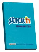 Блок самоклеящийся бумажный Stick`n 21207 51x76мм 100лист. 70г/м2 неон голубой