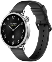 Смарт-часы Xiaomi Watch S4 41мм 1.32" AMOLED корп.серебристый рем.черный разм.брасл.:120-190 мм (BHR07VRGL)