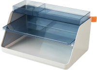 Лоток горизонтальный Deli XDM34grey 2отд. для бумаг A4 315x270x170мм серый/прозрачный пластик (упак.:1шт)