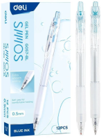 Ручка гелев. Deli Smoos EG057-BL син. черн. линия 0.5мм
