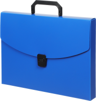 Портфель Бюрократ -BPP01BLUE 1 отдел. A4 пластик 0.7мм синий