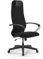 Кресло Метта SU-B-10 черный сиденье черный сетка с подголов. крестов. металл хром