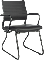 Кресло Бюрократ CH Balance-AV Line черный экокожа полозья металл