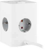 Сетевой удлинитель Buro BU-PTE4.1UC-W 1.5м (4 розетки) белый (коробка)