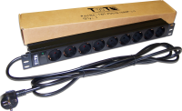 Блок распределения питания Lanmaster TWT-PDU19-16A9P-3.0 гор.размещ. 9xSchuko базовые 16A Schuko 3м