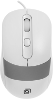 Мышь Оклик 310M белый/серый оптическая 2400dpi USB для ноутбука 4but (1869103)