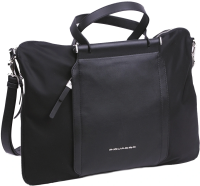 Деловая сумка женская Piquadro Lyra CA4021W92T/N с отделением для ноутбука 15.6" черная ткань/натур.кожа